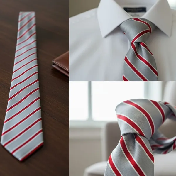Grey_Red_Roomy_Backslash_Stripes_Design,_Poly_Cotton_Smooth_Fabric,_Neck_Tie_With_Pocket_Square