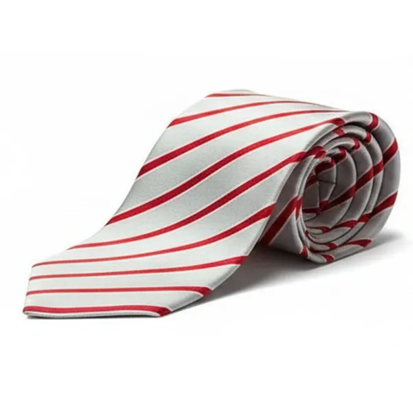 Grey_Red_Roomy_Backslash_Stripes_Design,_Poly_Cotton_Smooth_Fabric,_Neck_Tie_With_Pocket_Square