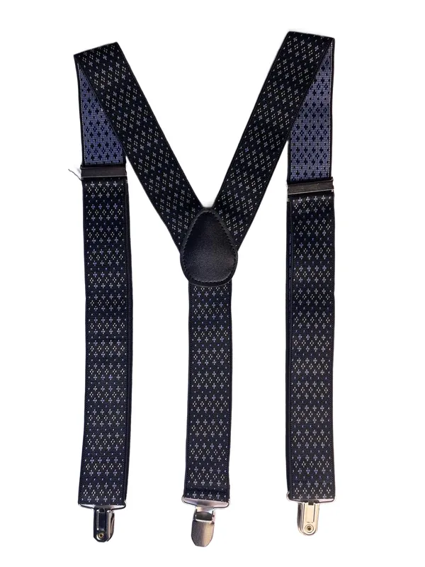 Mens_Adjustable_Y-Back_Suspenders_with_Strong_Metal_Clips__Black_Elastic_Straps_with_White_Diamond_Pattern__Wide_Comfort_Fit_Braces_for_Jeans,_Dress_Pants,_Business,_Wedding,_Formal_&_Casual_Outfits