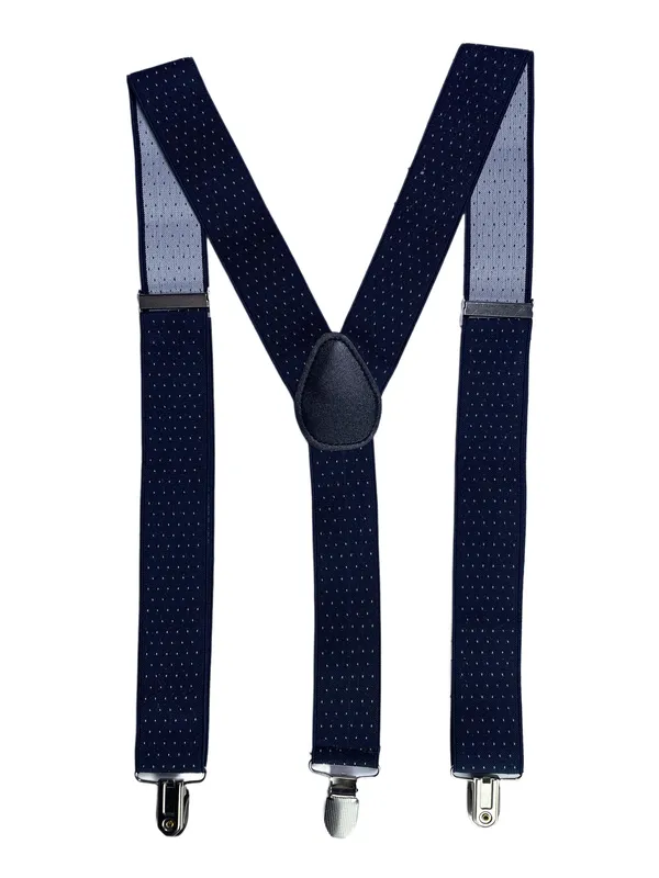 Mens_Suspenders__Navy_Blue_with_Fine_Dotted_Pattern,_Adjustable_Elastic_Straps_&_Heavy-Duty_Clips,_Y-Back_Style_with_Leather_Patch_for_Weddings,_Business,_Formal_Suits_&_Casual_Outfits