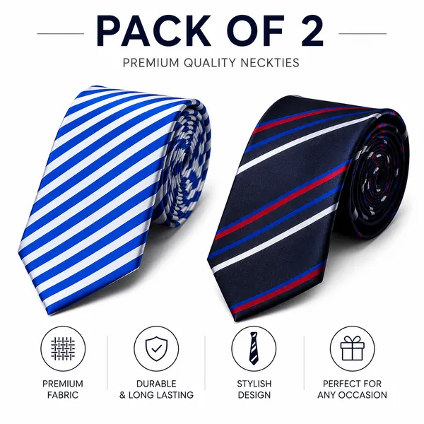 Pack_of_2_Men's_Silk_Feel_Neckties_–_Classic_Striped_Business_Ties_Set,_Blue_&_Black_Red_Stripe_Neck_Ties_for_Office,_Wedding,_Formal_Events_and_Daily_Wear