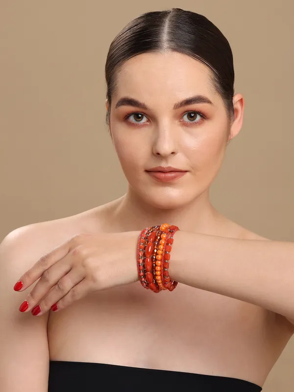 Shades_of_Orange_and_Coral_Lustre_Contemporary_Spiral_Bracelet