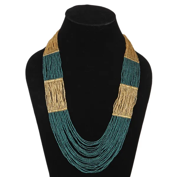 multistrand_multicolor_glass_beaded_necklace