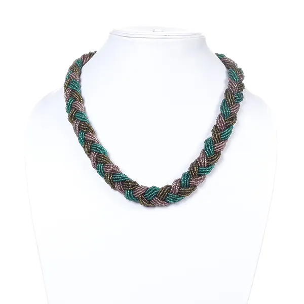 Handcrafted_multicolor_twisted_strands_bead_necklace