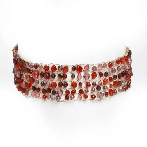 Maroon_Amythyst_Beaded_Croshe_Choker_For_Women