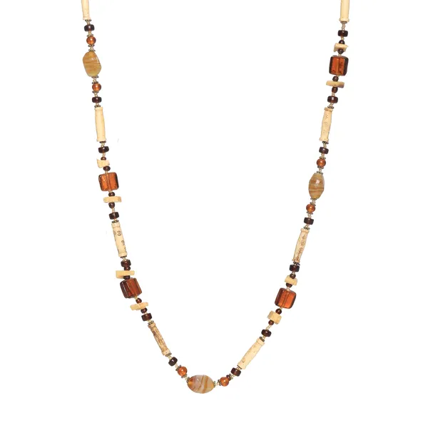 Ivory_And_Brown_Beaded_Long_Necklace_For_Women