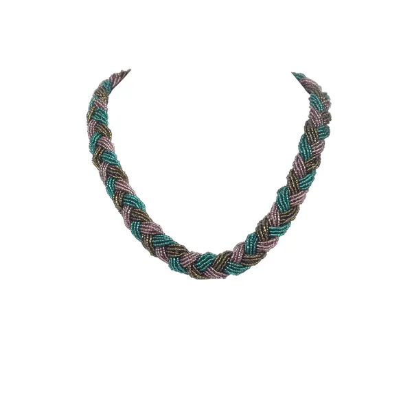 Handcrafted_multicolor_twisted_strands_bead_necklace