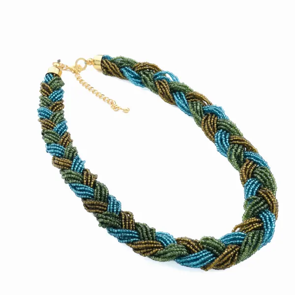 Handcrafted_multicolor_twisted_strands_bead_necklace