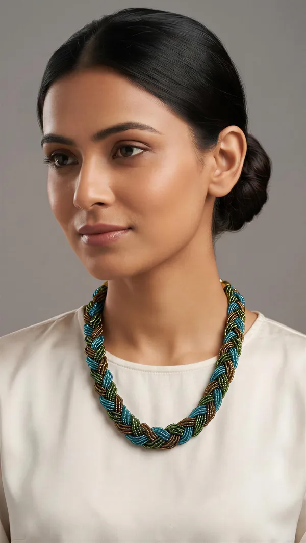 Handcrafted_multicolor_twisted_strands_bead_necklace