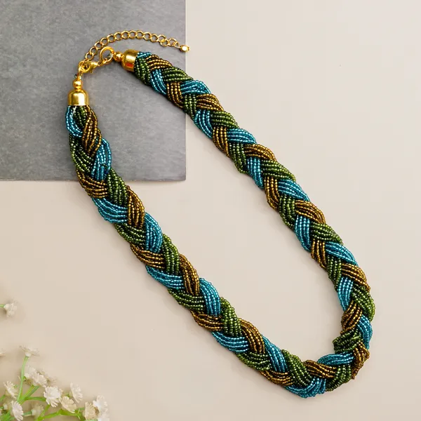 Handcrafted_multicolor_twisted_strands_bead_necklace