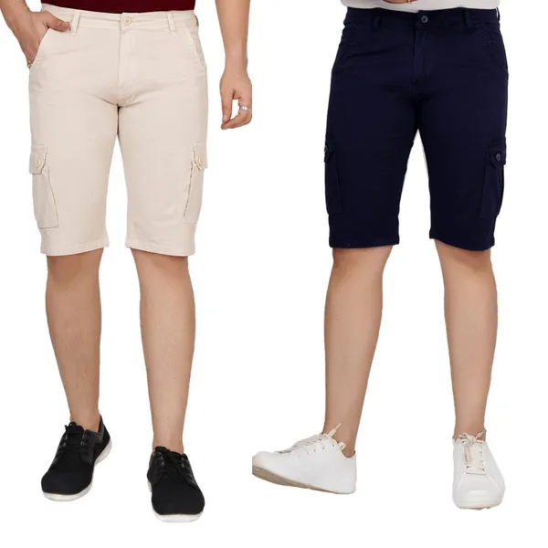 Pack_of_2_Beige_and_Navy_Blue_Premium_Cargo_Shorts_For_Men