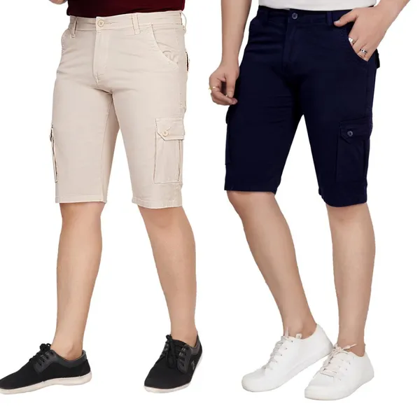 Pack_of_2_Beige_and_Navy_Blue_Premium_Cargo_Shorts_For_Men
