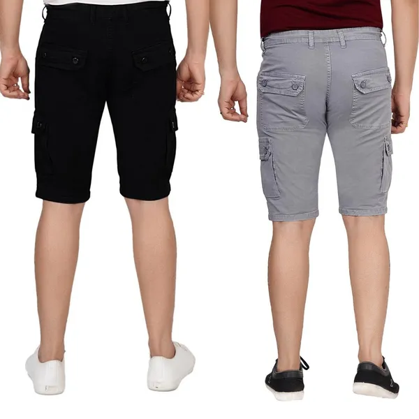 Pack_of_2_Black_and_Grey_Cotton_Cargo_Shorts_For_Men