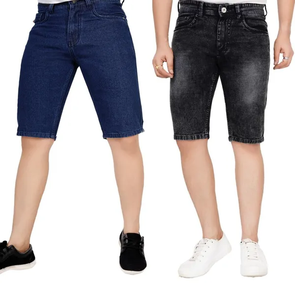 Pack_of_2_Dark_Blue_and_Carbon_Black_Premium_Denim_Shorts_For_Men