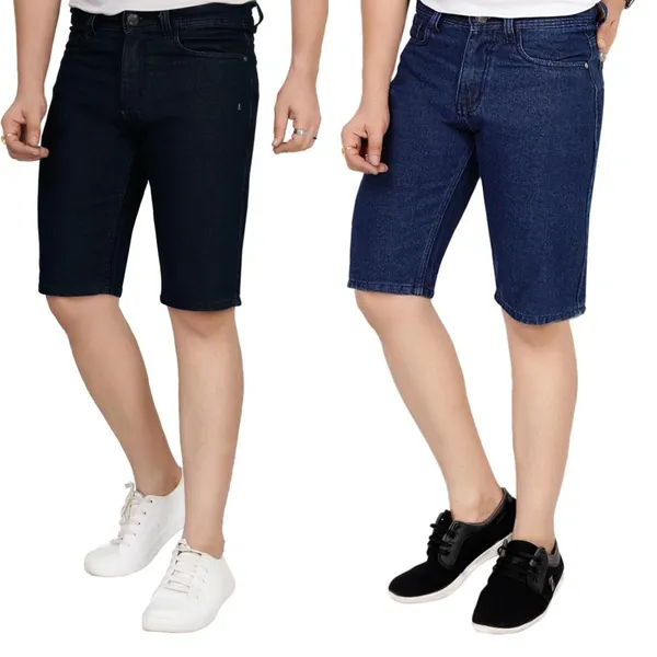 Pack_of_2_Dark_Green_and_Dark_Blue_Premium_Denim_Shorts_For_Men