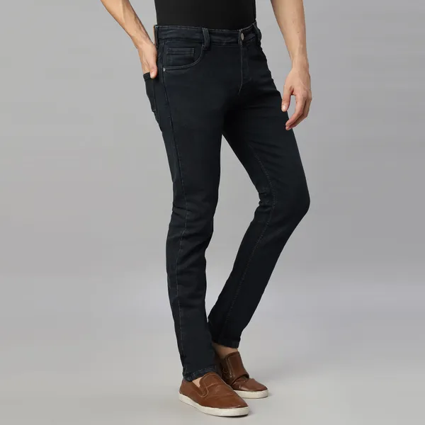 Dark_Green_Cotton_Plain_Jeans_for_Men