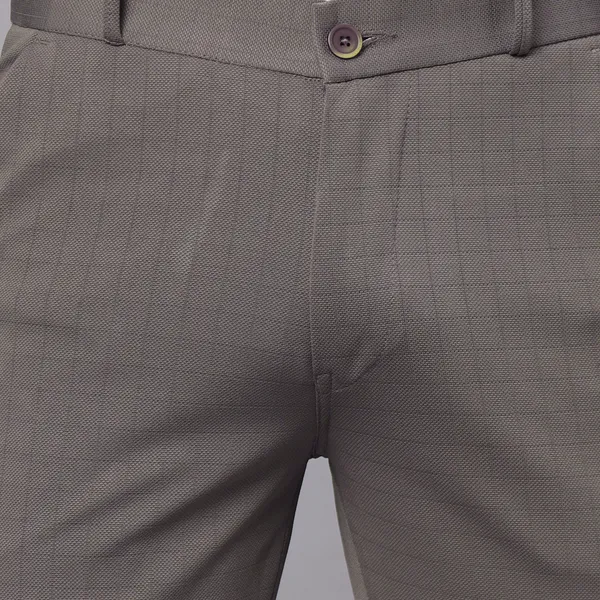 Chikoo_Checked_Formal_Pants_for_Men_Regular_Fit