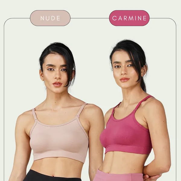 Set_of_2_Beige_&_Carmine_Cotton_Sports_Bra_For_Women