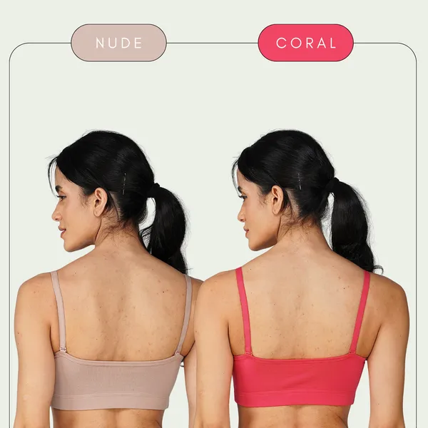 Set_of_2_Nude_&_Coral_Cotton_Sports_Bra_For_Women