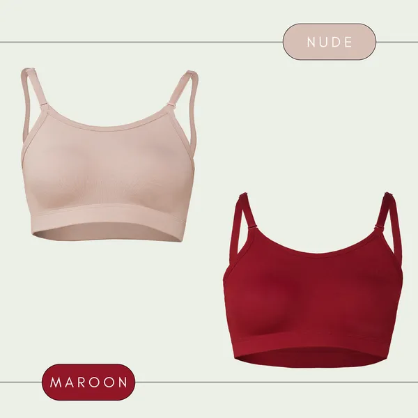 Set_of_2_Nude_&_Maroon_Cotton_Sports_Bra_For_Women