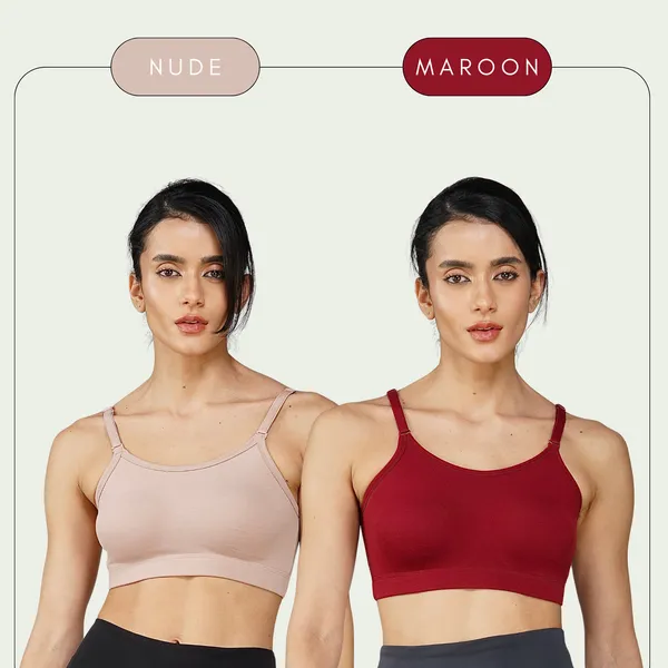 Set_of_2_Nude_&_Maroon_Cotton_Sports_Bra_For_Women