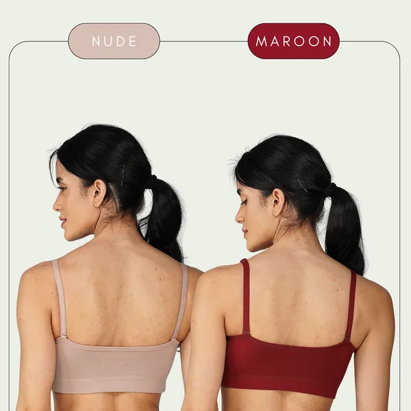 Set_of_2_Nude_&_Maroon_Cotton_Sports_Bra_For_Women