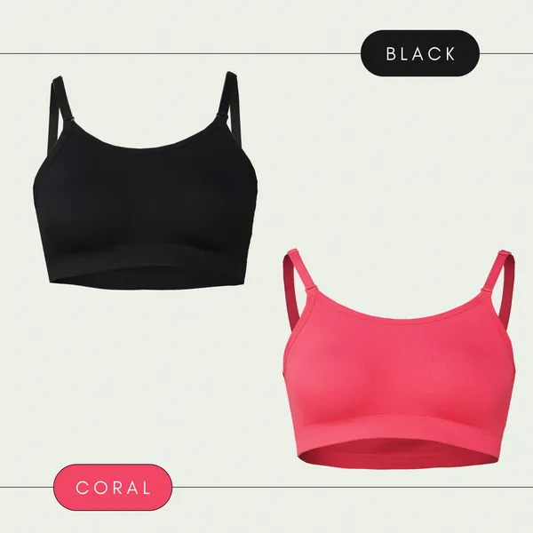 Set_of_2_Black_&_Coral_Cotton_Sports_Bra_For_Women