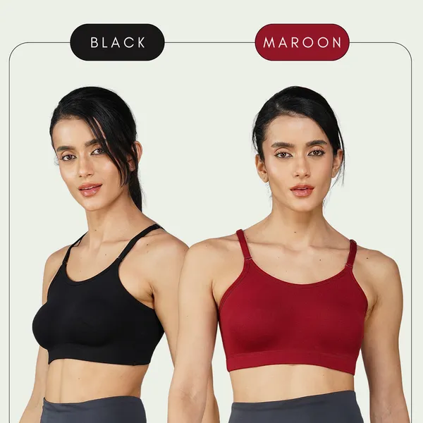Set_of_2_Black_&_Maroon_Cotton_Sports_Bra_For_Women