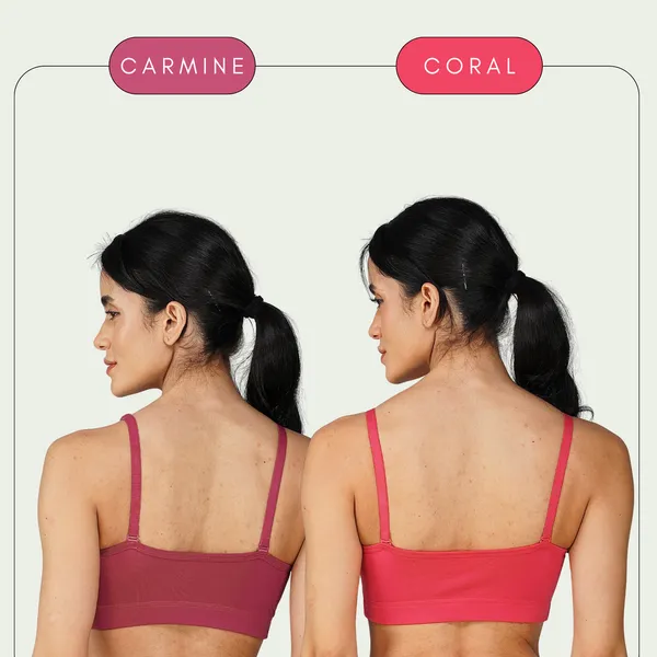 Set_of_2_Carmine_&_Coral_Cotton_Sports_Bra_For_Women