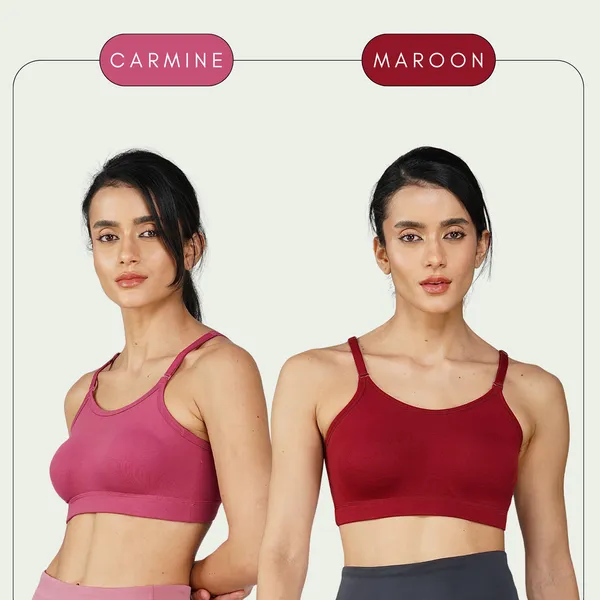 Set_of_2_Carmine_&_Maroon_Cotton_Sports_Bra_For_Women