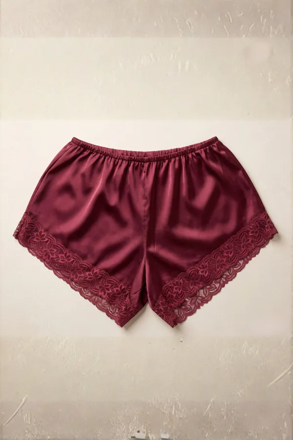 Mila_Lace_Lounge_Shorts_-_Maroon