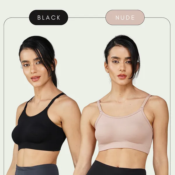 Set_of_2_Black_&_Beige_Cotton_Sports_Bra_For_Women
