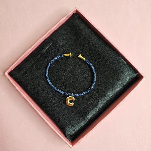 Blue_Gold_Plated_18K_Micro_Initial_Bracelet_(Intial_C)_For_Women