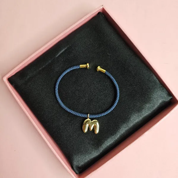 Blue_Gold_Plated_18K_Micro_Initial_Bracelet_(Intial_M)_For_Women