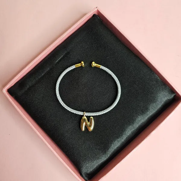 Grey_Gold_Plated_18K_Micro_Initial_Bracelet_(Intial_N)_For_Women