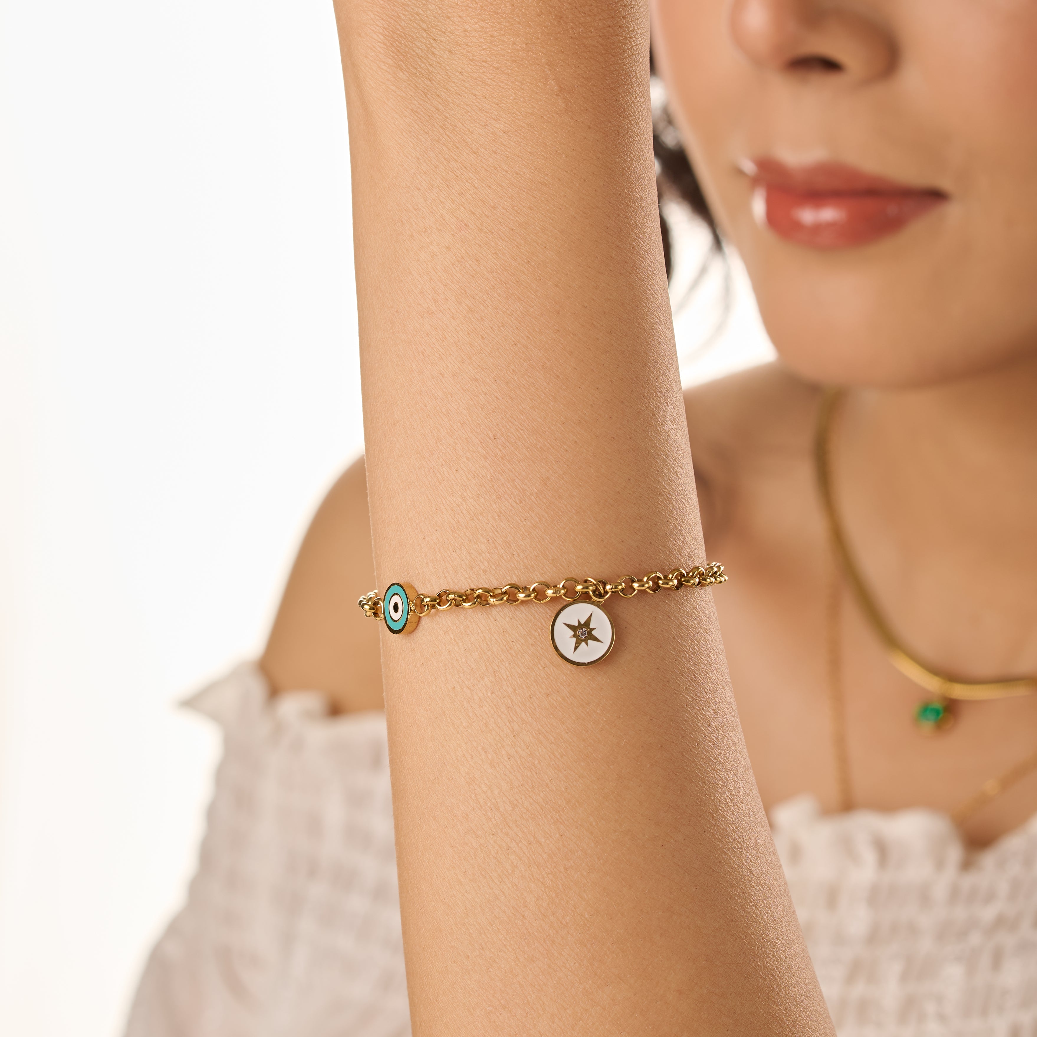 Gold_Plated_18K_Micro_Lucky_Twos_Bracelet_For_Women
