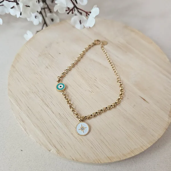 Gold_Plated_18K_Micro_Lucky_Twos_Bracelet_For_Women