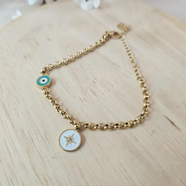 Gold_Plated_18K_Micro_Lucky_Twos_Bracelet_For_Women