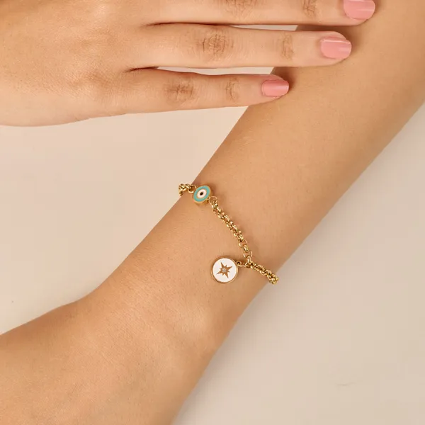 Gold_Plated_18K_Micro_Lucky_Twos_Bracelet_For_Women