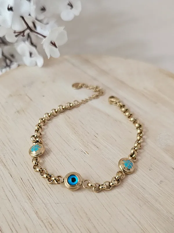 Gold_Plated_18K_Micro_Celestial_Clover_Bracelet_For_Women