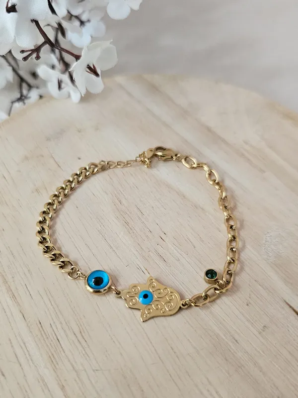 Gold_Plated_18K_Micro_Double_Charm_Bracelet_For_Women