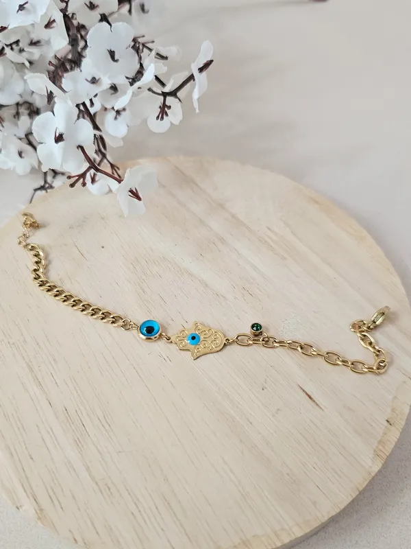 Gold_Plated_18K_Micro_Double_Charm_Bracelet_For_Women