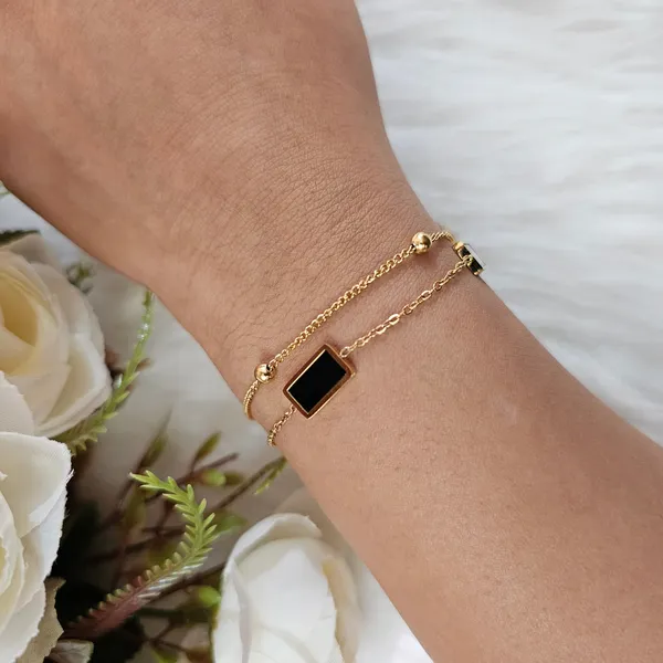 Gold_Plated_18K_Micro_Checkered_Bracelet_For_Women