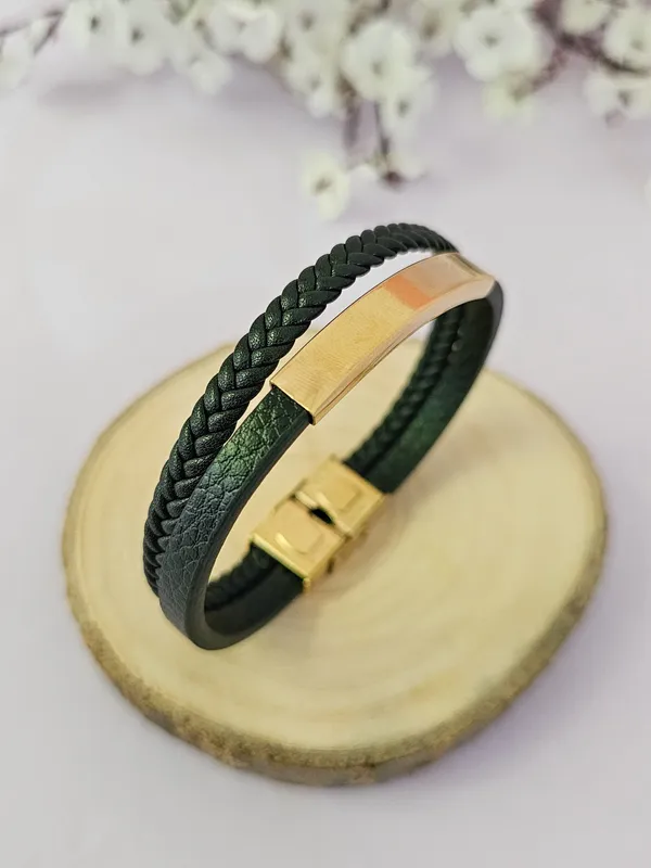 Black_&_Golden_Leather_Valor_Double_Bracelet_For_Men