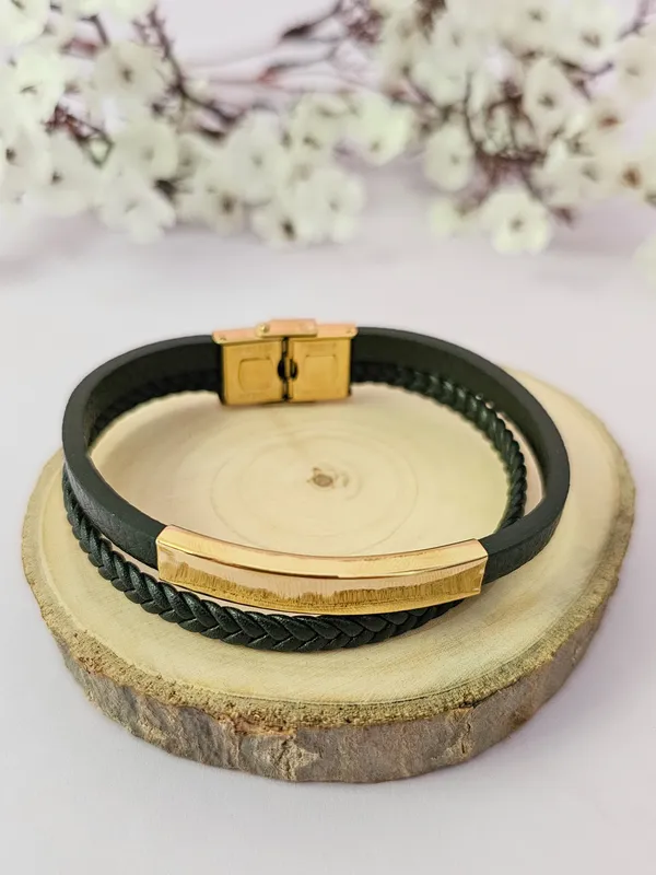 Black_&_Golden_Leather_Valor_Double_Bracelet_For_Men