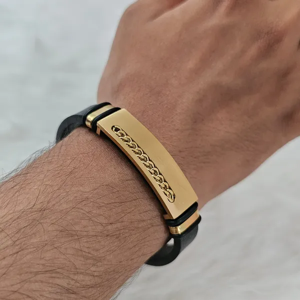 Black_&_Golden_Leather_Dragons_Bite_Bracelet_For_Men