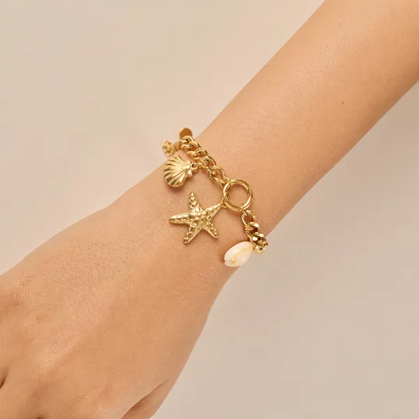 Gold_Plated_18K_Micro_Seashore_Treasure_Bracelet_For_Women