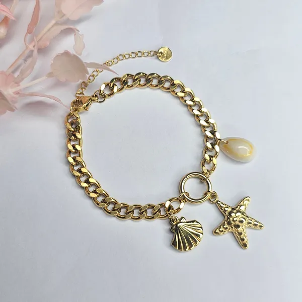 Gold_Plated_18K_Micro_Seashore_Treasure_Bracelet_For_Women