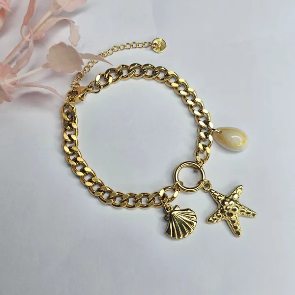 Gold_Plated_18K_Micro_Seashore_Treasure_Bracelet_For_Women