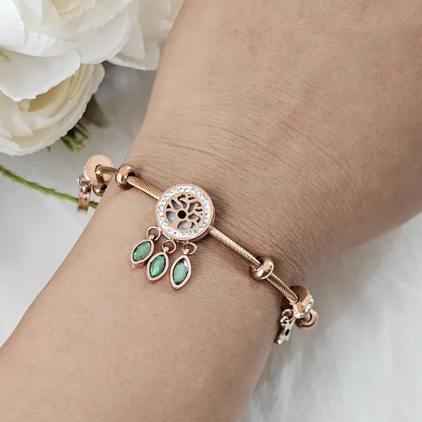 Rose_Gold_Plated_14K_Micro_Verdant_Emerald_Bracelet_For_Women